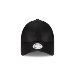 New York Yankees Faux Leather Women's Black 9FORTY Adjustable Hat
