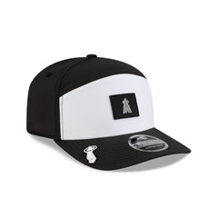 Los Angeles Angels 2026 Clubhouse Black & White Split Panel 9SEVENTY Stretch-Snap Hat