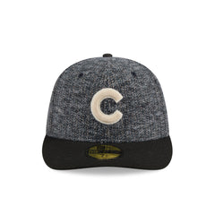 Chicago Cubs Three Looms Tweedy Cotton Black 59FIFTY Fitted Hat
