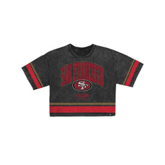 San Francisco 49ers Women's Vintage Stripe Cropped T-Shirt