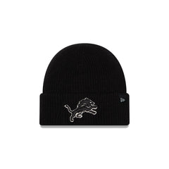 Detroit Lions Woolen Black Short Cuff Knit Beanie Hat