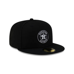 Houston Astros Black & White Circle 59FIFTY Fitted Hat