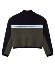 GV Gallery Womens Cropped Quarter Zip Black