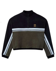 GV Gallery Womens Cropped Quarter Zip Black