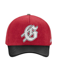 Godspeed Insignia Leather/Suede Hat Red/Black