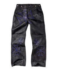 Vale Forever Croxxx Leather Pants Black/Blue
