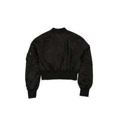Alpha Industries x Detroit Lions Black and Gold Women's Cropped L-2B Bomber Jacket