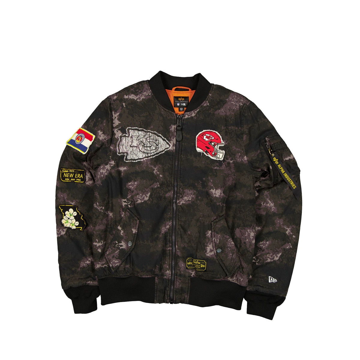 Alpha Industries x Kansas City Chiefs Black Camo MA-1 Bomber Jacket