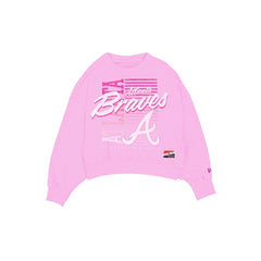 Atlanta Braves Throwback Women's Washed Pink Crewneck