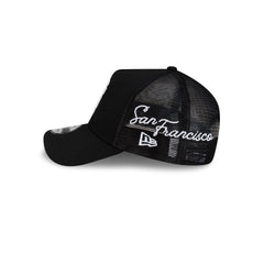 San Francisco Giants Side Script Black 9FORTY A-Frame Trucker Hat