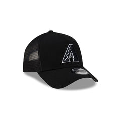 Arizona Diamondbacks Side Script Black 9FORTY A-Frame Trucker Hat