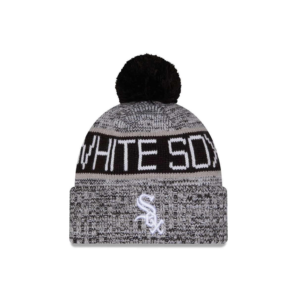 Chicago White Sox Tri Color Pom Knit Hat