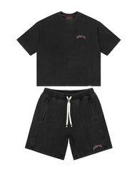 Godspeed Vital Short Set Black Wash Pink Logo