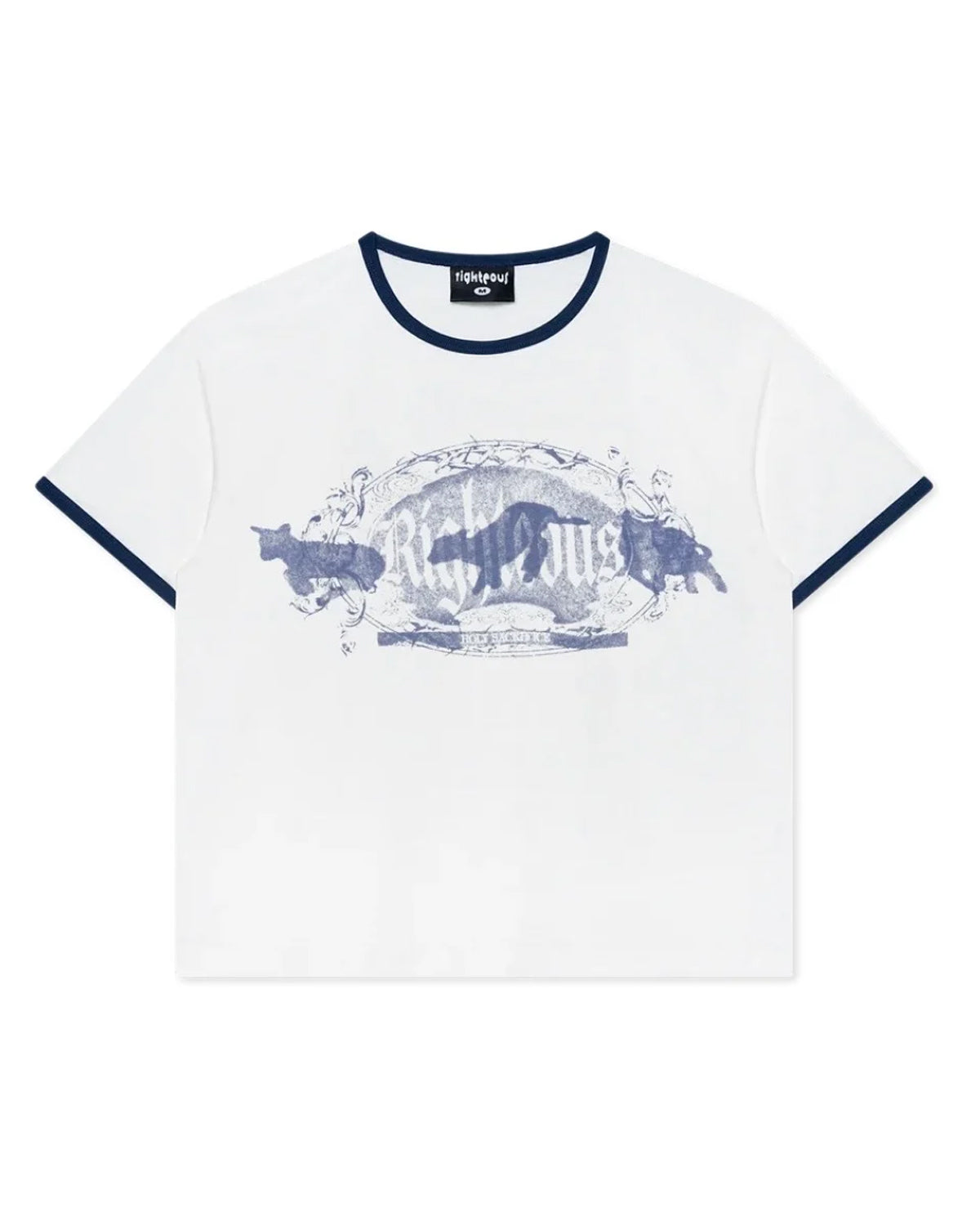 Righteous Holy Sacrifice Ringer Tee White