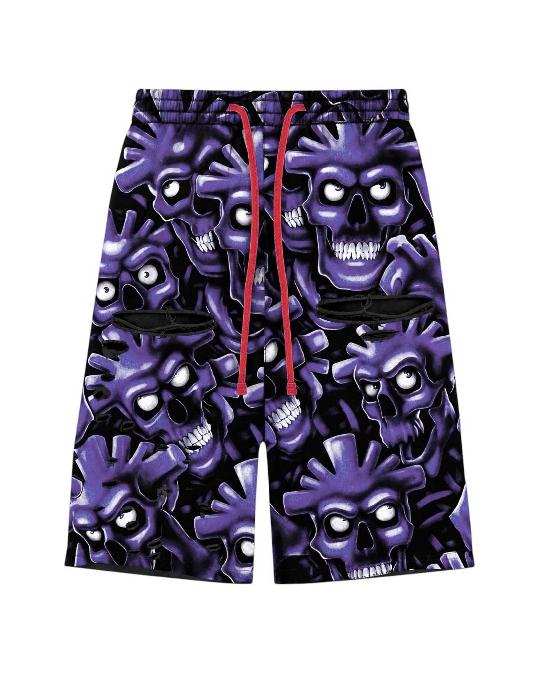 Vertabrae Purple Skull 3/4 Shorts